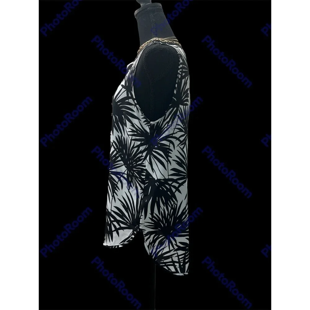 Michael Kors tropical sleeveless blouse size M